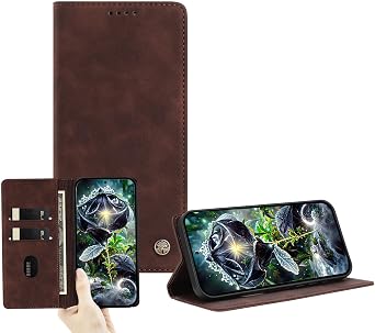IVY Ultra-Thin PU Leather Wallet Case for Samsung Galaxy A51 4G with Card Slots, RFID Blocking, Kickstand & Magnetic Closure - Brown