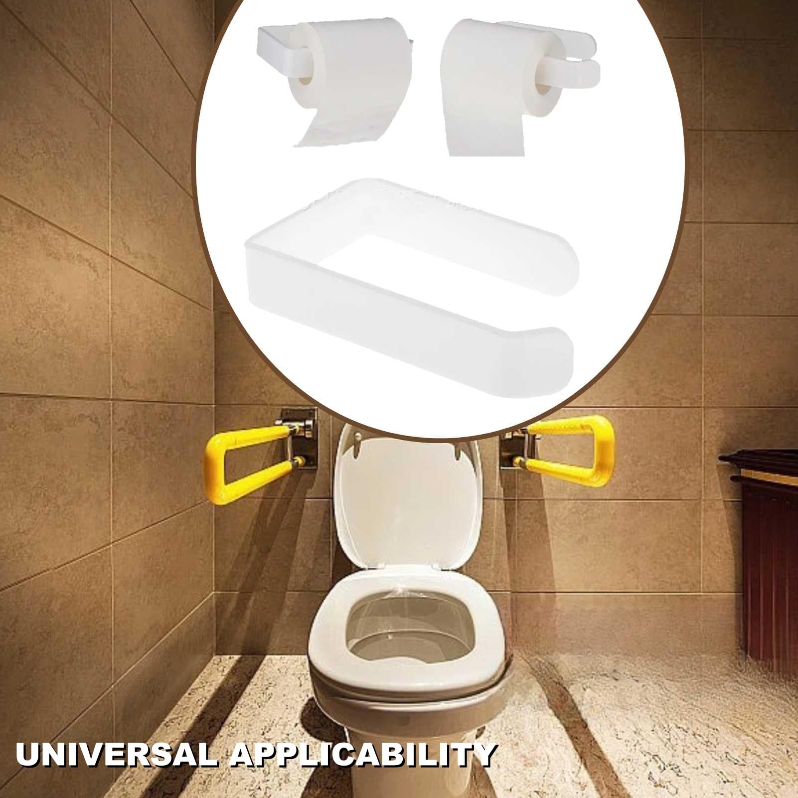 Toilet Paper Holder Stand Wall Mount Self Adhesive No Drilling Waterproof Tissue Roll Holder Bathroom Accessory Kitchen Hotel-White - View #14