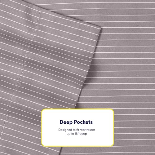 Miniatura 10 de Juego de sábanas de 4 piezas de 1,500 hilos de microfibra de cepillado fino con bolsillo profundo - 1 funda de almohada extra, paquete económico,