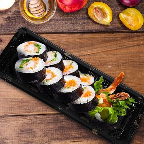 Miniatura 4 de 20Pcs Sushi Containers with Lid - Disposable Sushi Tray - Small Sushi Boxes To Go - Rectangular Take out Boxes - Fruit Cake Packing Box - Food
