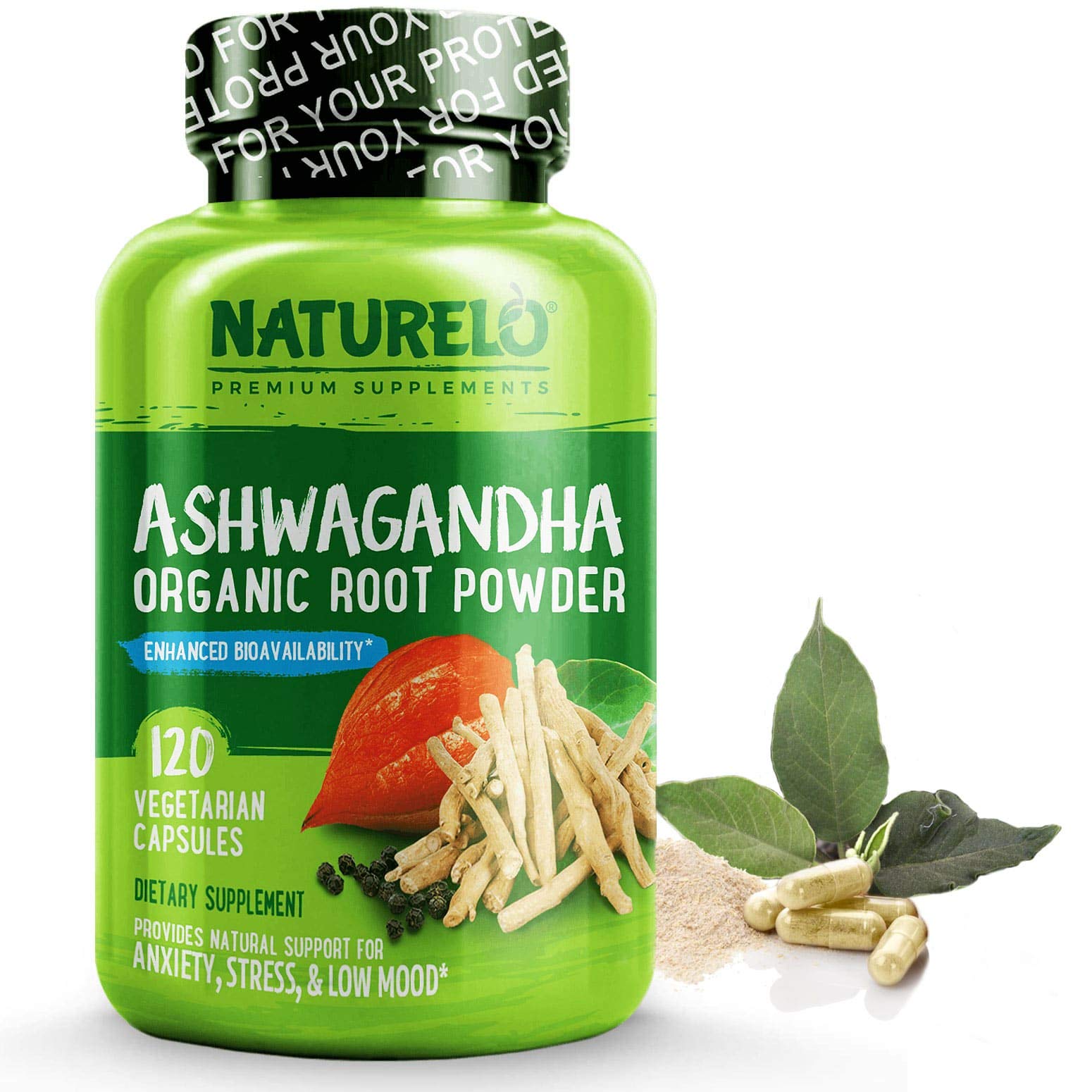 Buy NATURELO Ashwagandha Organic Root Powder Natural Herbs Supplement