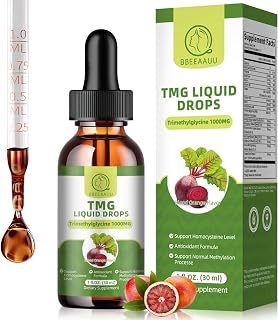 TMG Supplements 1000MG - Trimethylglycine Liquid Drops, Betaine High Absorption, Supports Methylation, Liver Wellness & Cognitive, Non-GMO, Vegan, Blood Orange Flavor, 1 Fl.Oz
