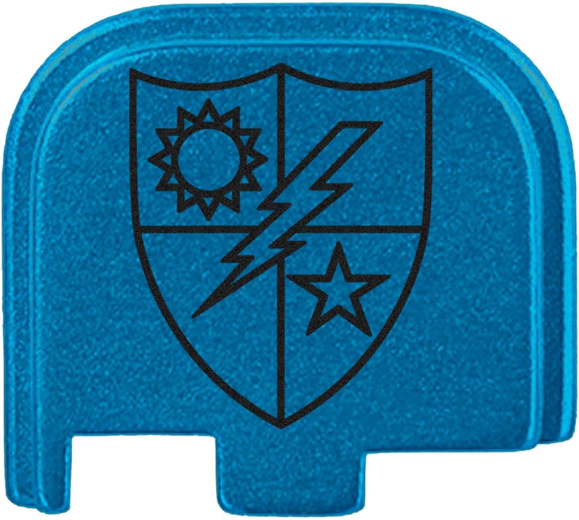 NDZ Performance Slide Cover Back Plate for Glock 43 43X 48 & PSA Dagger Micro – Aluminum Upgrade with Black Engraving – 75th Ranger Regiment – Blue
