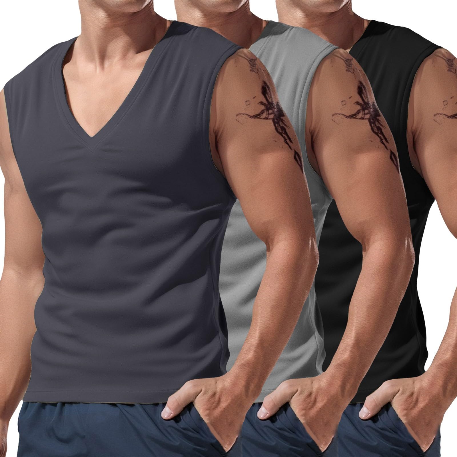 Canottiera Intima Uomo Spalla Larga Estivo,Traspirante e Morbida,Casual Canotte estive Smanicato Camicia Smanicata Uomo Sportivo