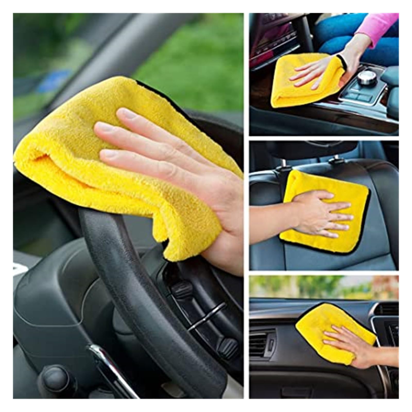 Asciugamano in microfibra per la pulizia dell'auto Panno in microfibra per auto Panno per lavare Panno pulito Multifunzione per lavaggio auto Asciugamano per asciugatura Dettagli automatici Pulisci