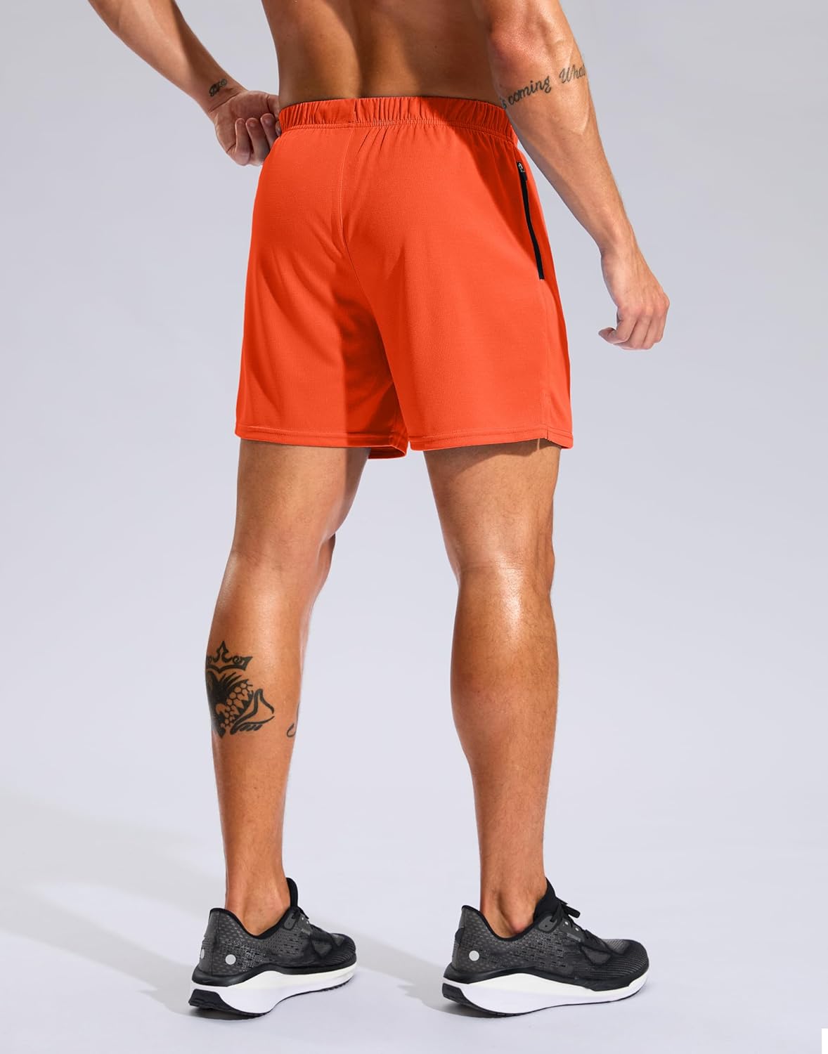Pudolla Men's Workout Running Shorts with Zipper Pockets 5" Lightweight Quick Dry Athletic Gym Mesh Shorts no Liner - Image 2