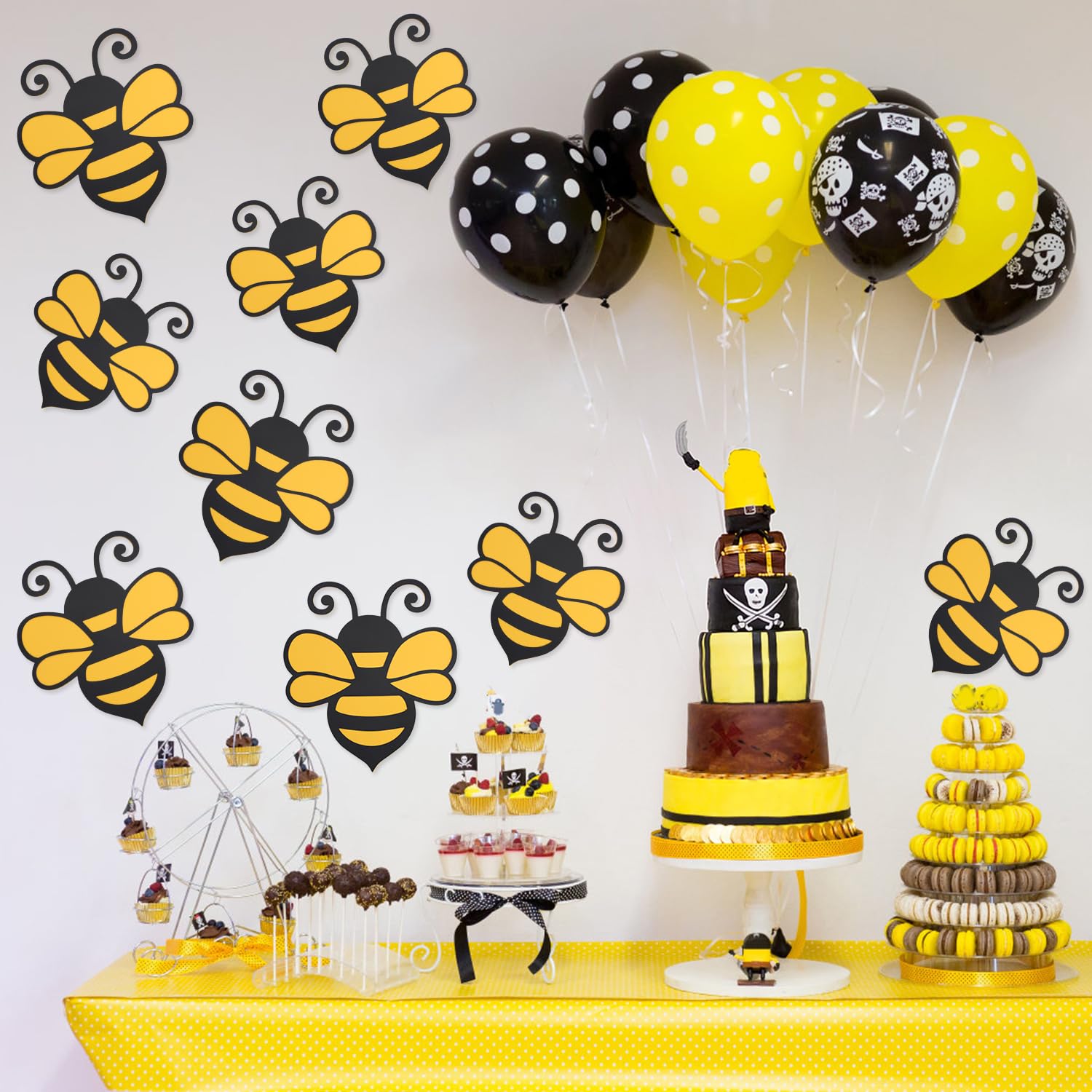 12 Autocollants Muraux 3D Abeilles - Déco Amovible, Imperméable, Facile à Poser, Pour Chambre, Salon, Bureau