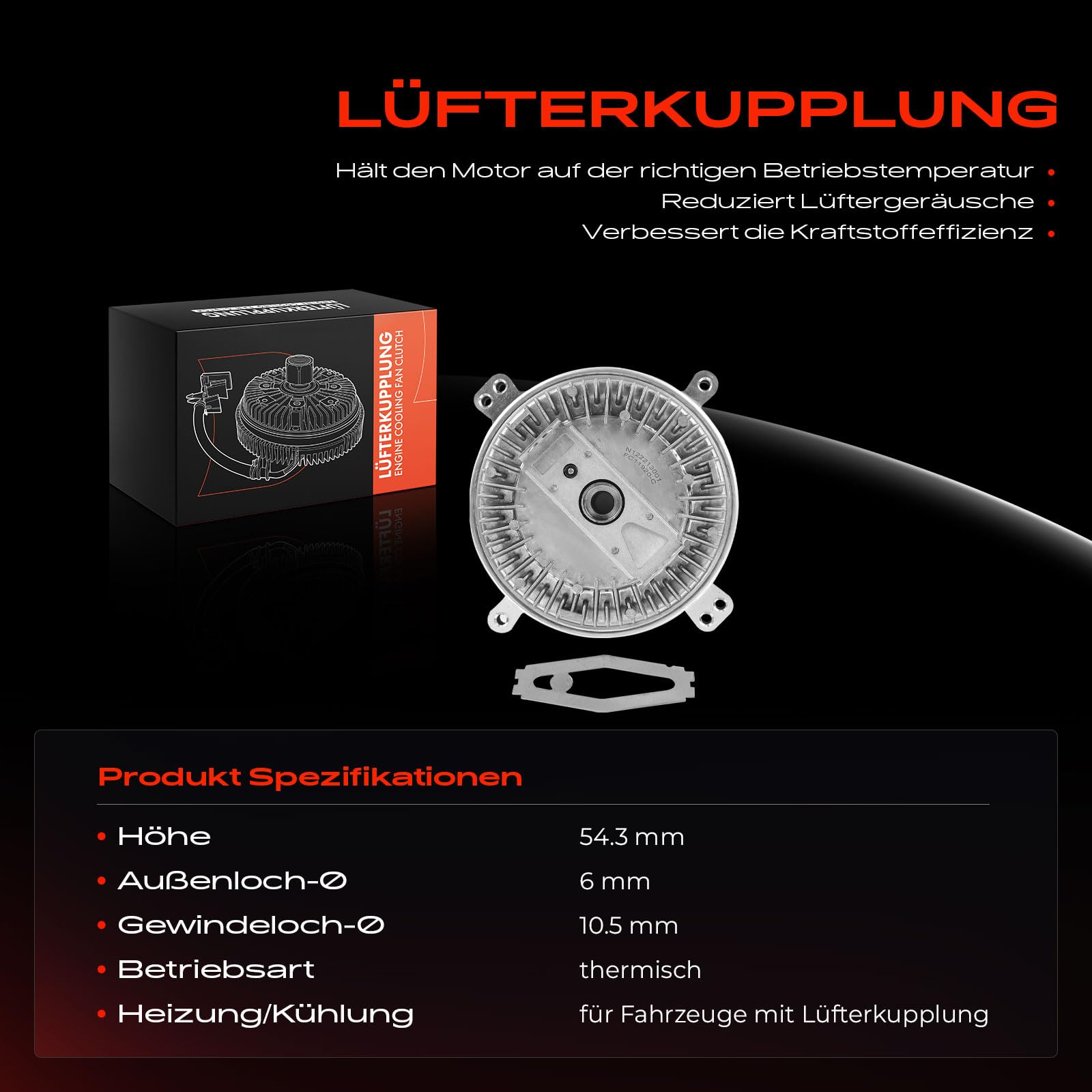 Frankberg Lüfterkupplung Kühlerlüfter Kompatibel mit 124 Stufenheck W124 400E 4.2 500E 4.2L 5.0L 1991-1993 E-Klasse W124 E420 E500 4.2L 5.0L 1993-1995 S-Klasse W140