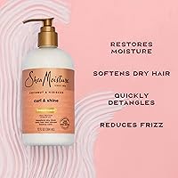 Vista 4 de SheaMoisture Curl & Shine Acondicionador de coco e hibisco, para cabello grueso y rizado para hidratar y suavizar, 13 onzas