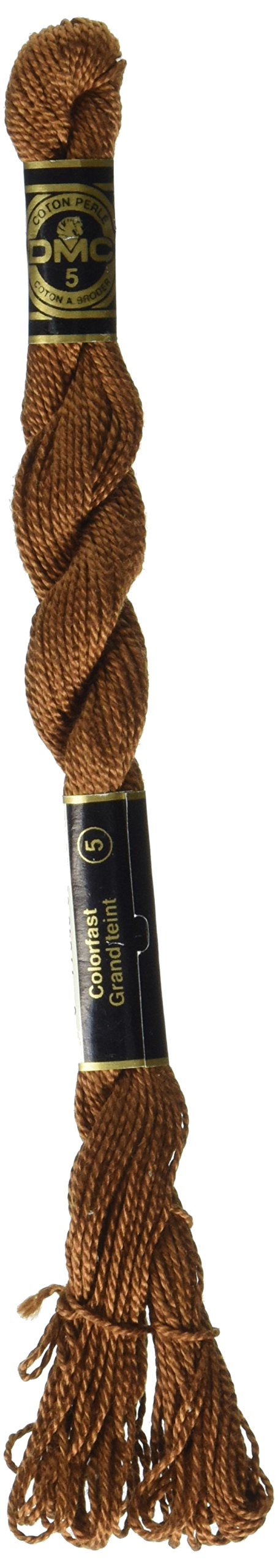 Dmc Pearl Cotton Skein Size 5 27.3Yd-Medium Brown White,Brown