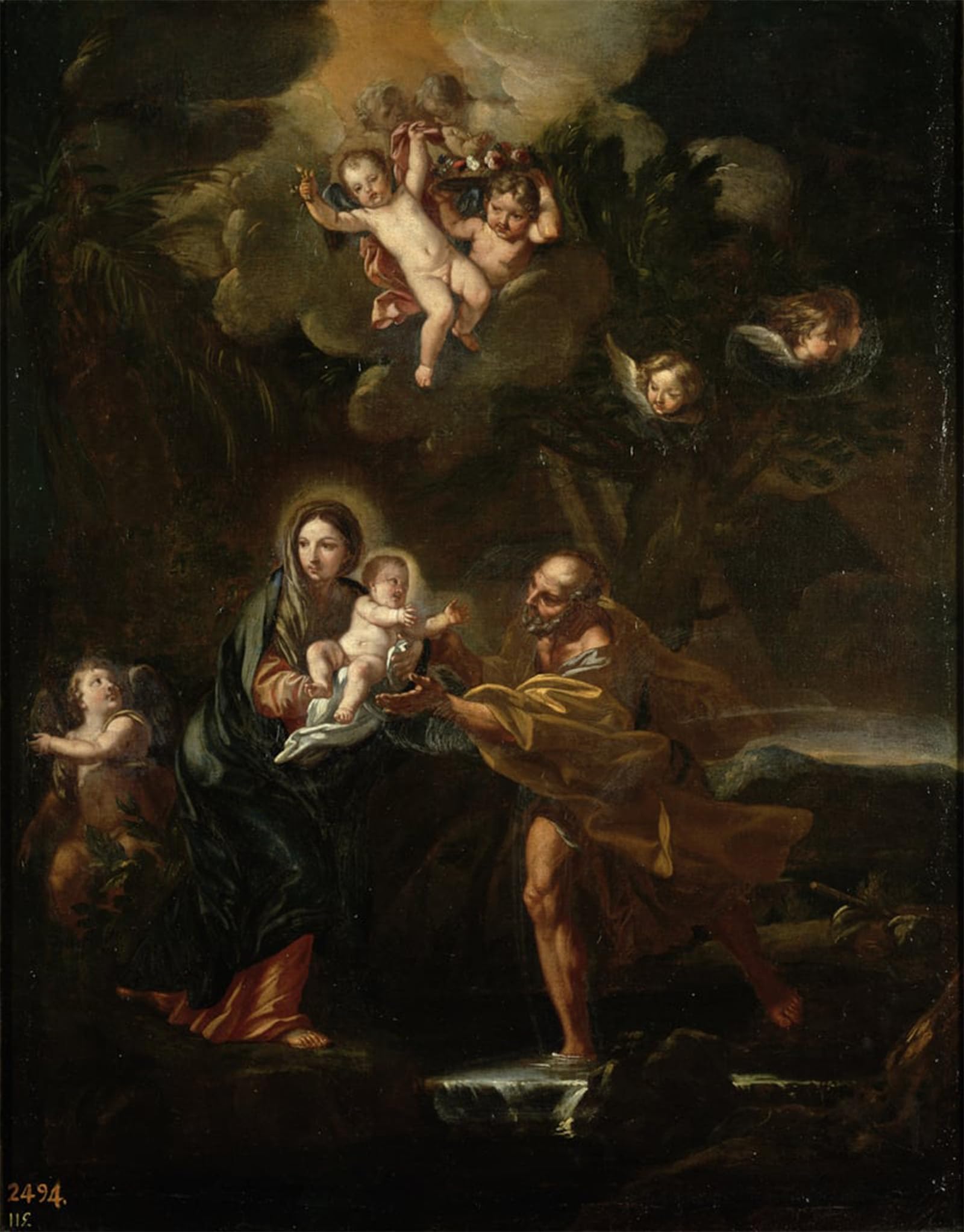 SERENDIPITP Abstract Painting Mural Print Picture Wall Decor Painting the Flight Into Egypt by Carlo Maratta or Maratti Vintage Wall Artwork for Home Decor 60x90cm