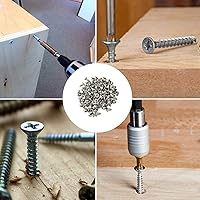 Vista 39 de Tornillos de madera de cabeza plana M4x30mm, tornillos autorroscantes Phillips Drive cabeza avellanada, 50 unidades (M4x30mm)