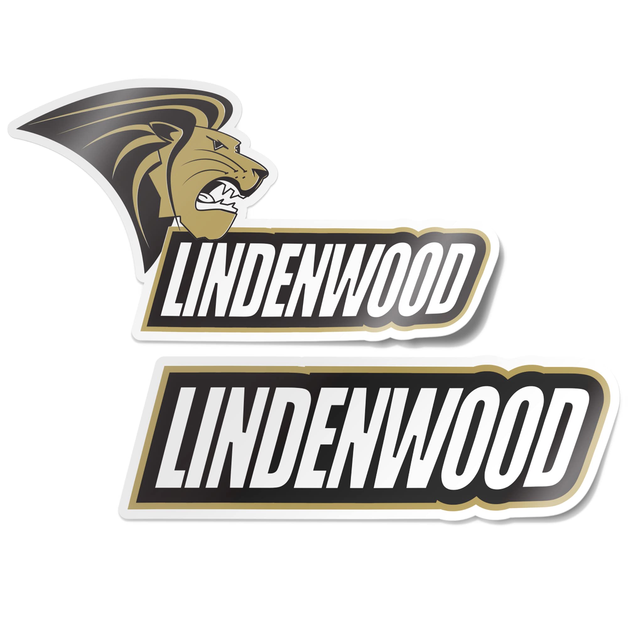 Autocollant vinyle Lindenwood University 10cm pour gourde et PC