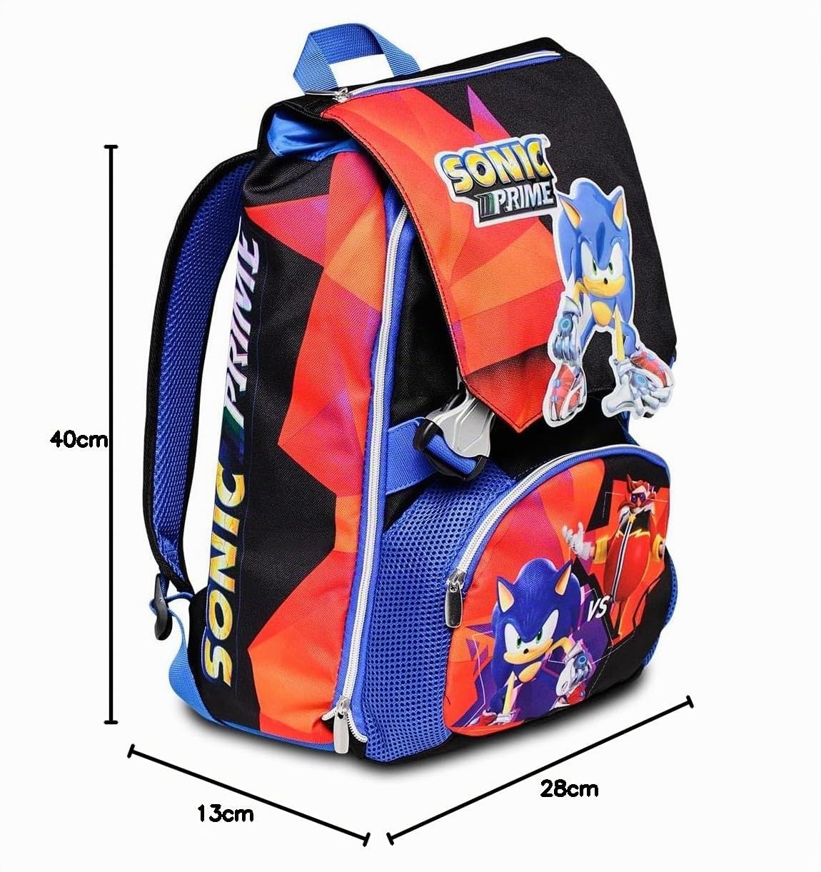 Seven Sonic Rucksack für Schule, Sport & Freizeit, Erweiterbarer Schulranzen, Geräumige Schultasche für Teenager, Kinder Mädchen und Jungen, Extra Platz, Trinkflaschenfach