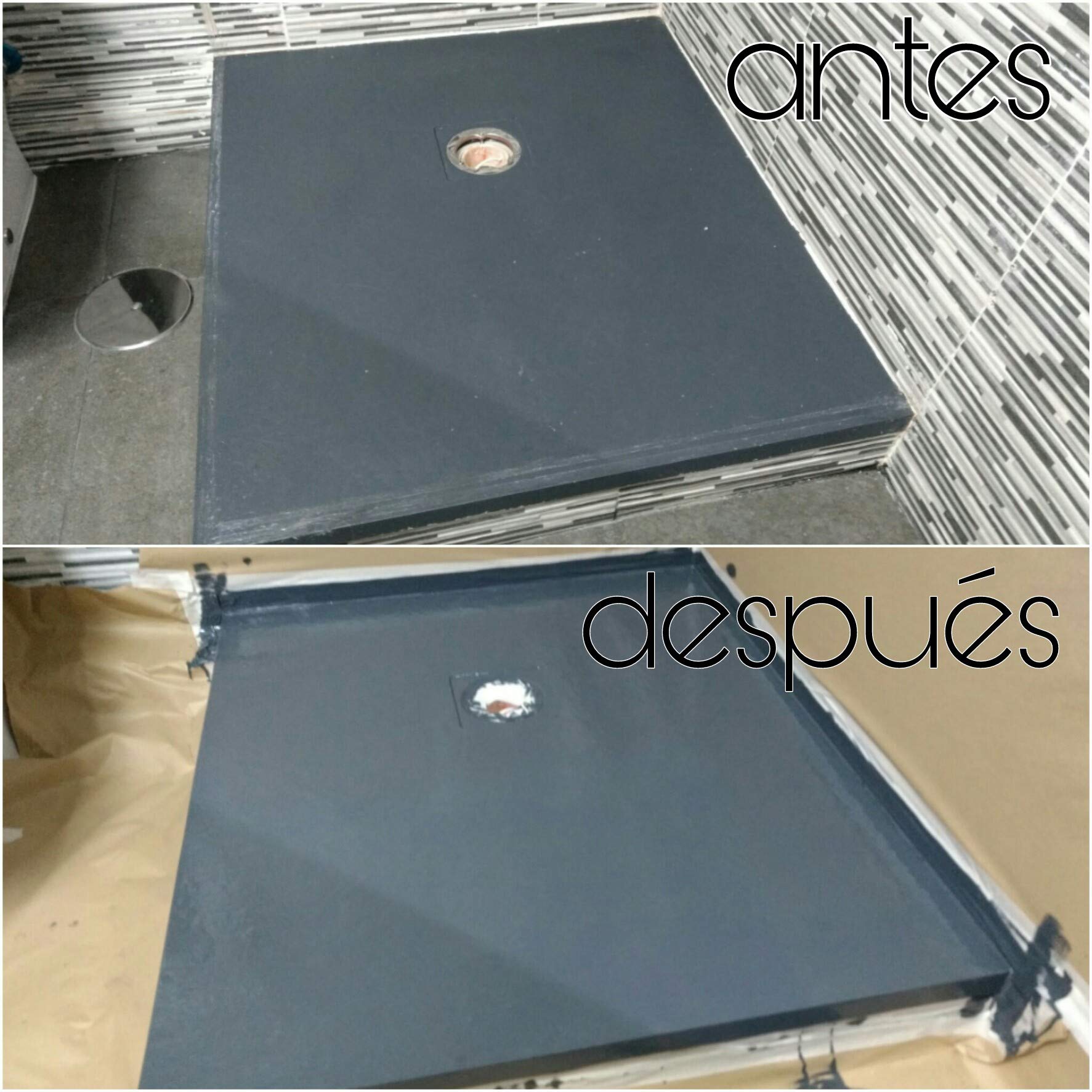Kit de Esmaltado para Platos de Ducha, Resina y Carga Mineral, con Accesorios de Aplicación (Gris antracita Ral 7016, hasta 200 x 80 cms)