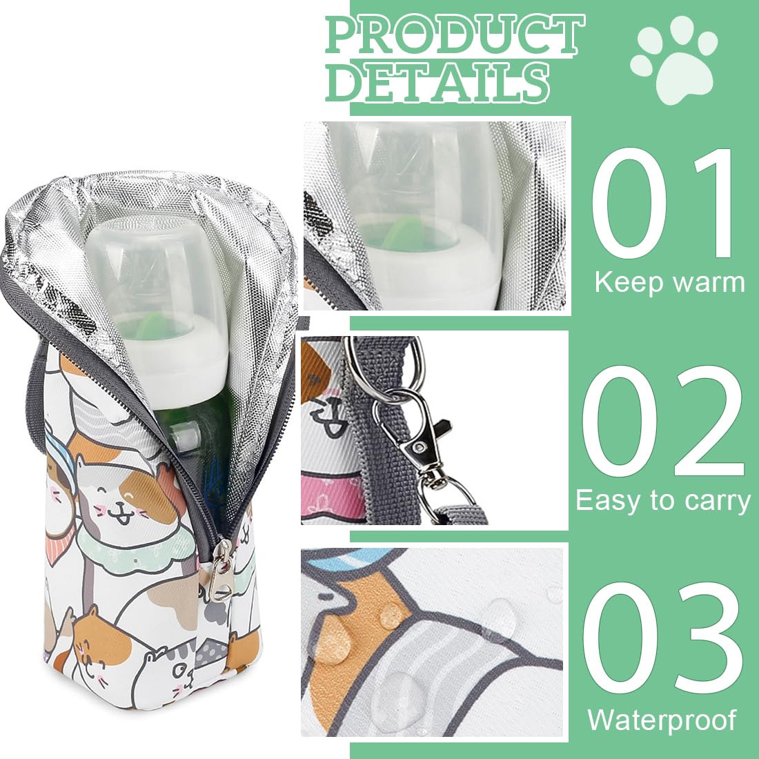 1 Pezzo Porta Biberon Termico Borsa Termica Con Strato Isolante,Borsa Da Viaggio Portatile Per Biberon Appeso Latte Materno Acqua Stoccaggio Sacchetto Di Isolamento