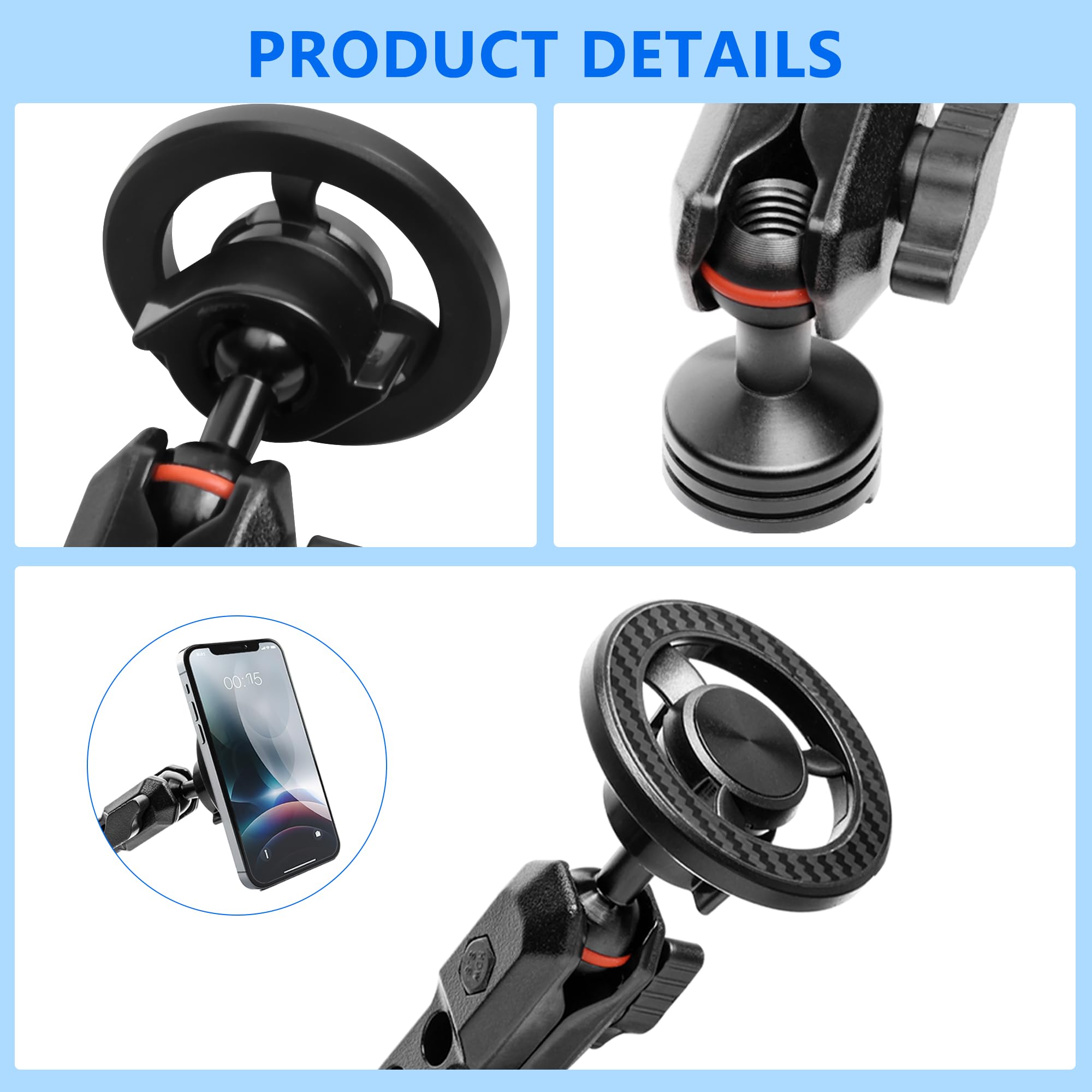 Soporte magnético para teléfono para Ford Bronco 2021-2026 2/4 puertas ajustable 360°, para accesorios Ford Bronco, tornillos OEM instalación de montaje en tablero (no para Bronco Sport)