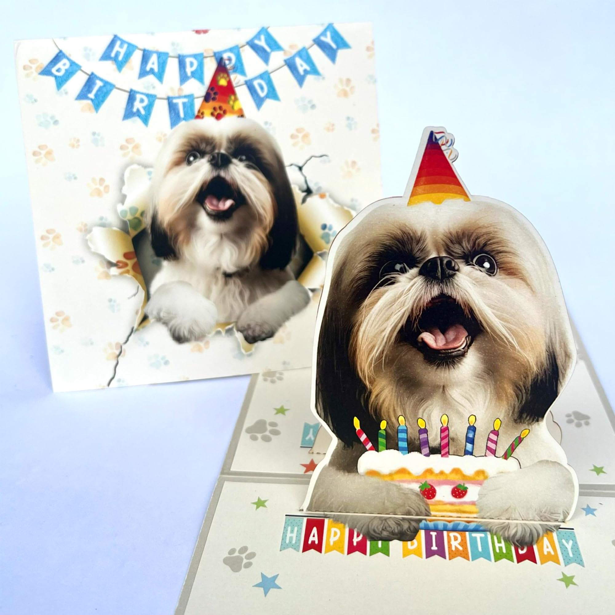 Amazon | Crazytops シーズー犬 3D 誕生日 面白い ポップアップカード