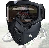 Vista 7 de Máscara de Paintball Antiniebla, Máscara Táctica de Cara Completa Desmontable Ajustable, Máscara de Esquí, Gafas de Protección Facial