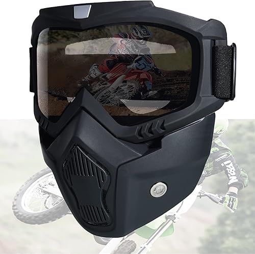 Miniatura 7 de Máscara de paintball anti niebla,Máscara táctica de cara completa máscara de esquí gafas desmontable ajustable, protección facial de motocicleta