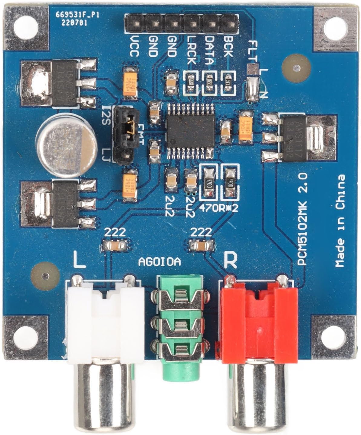 Yosoo Health Gear DAC Decoder Board I2S Input 32bit 384K Module with 3.5mm Headphone Output Digital Audio for Power Amplifier BoardDAC ModuleI2S ModuleDAC Stereo