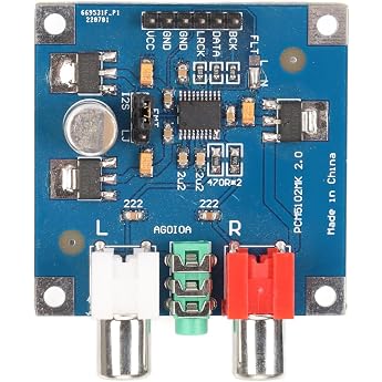 DAC Decoder Board I2S Input 32bit 384K DAC Module DAC Decoder Assembled Board with 3.5mm Headphone Output for Power Amplifier