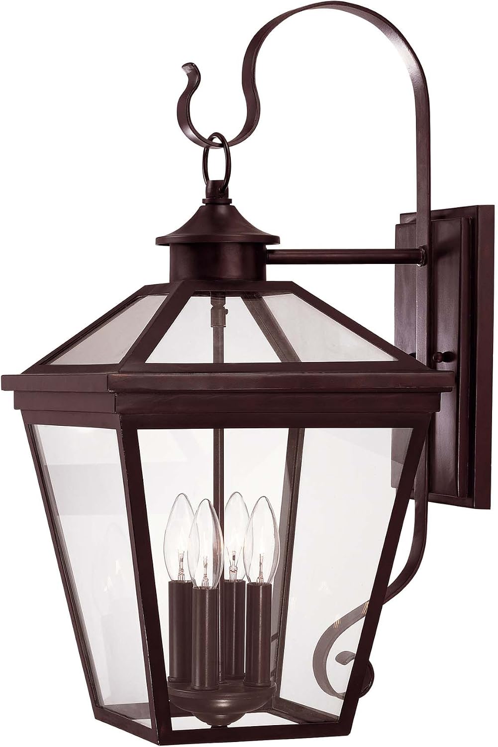 Savoy House 5-141-13 Ellijay Modern Farmhouse Rustic Clear Glass Outdoor Wall Lantern, 3-Light 120 Total Watts, 19" H x 9" W, English Bronze