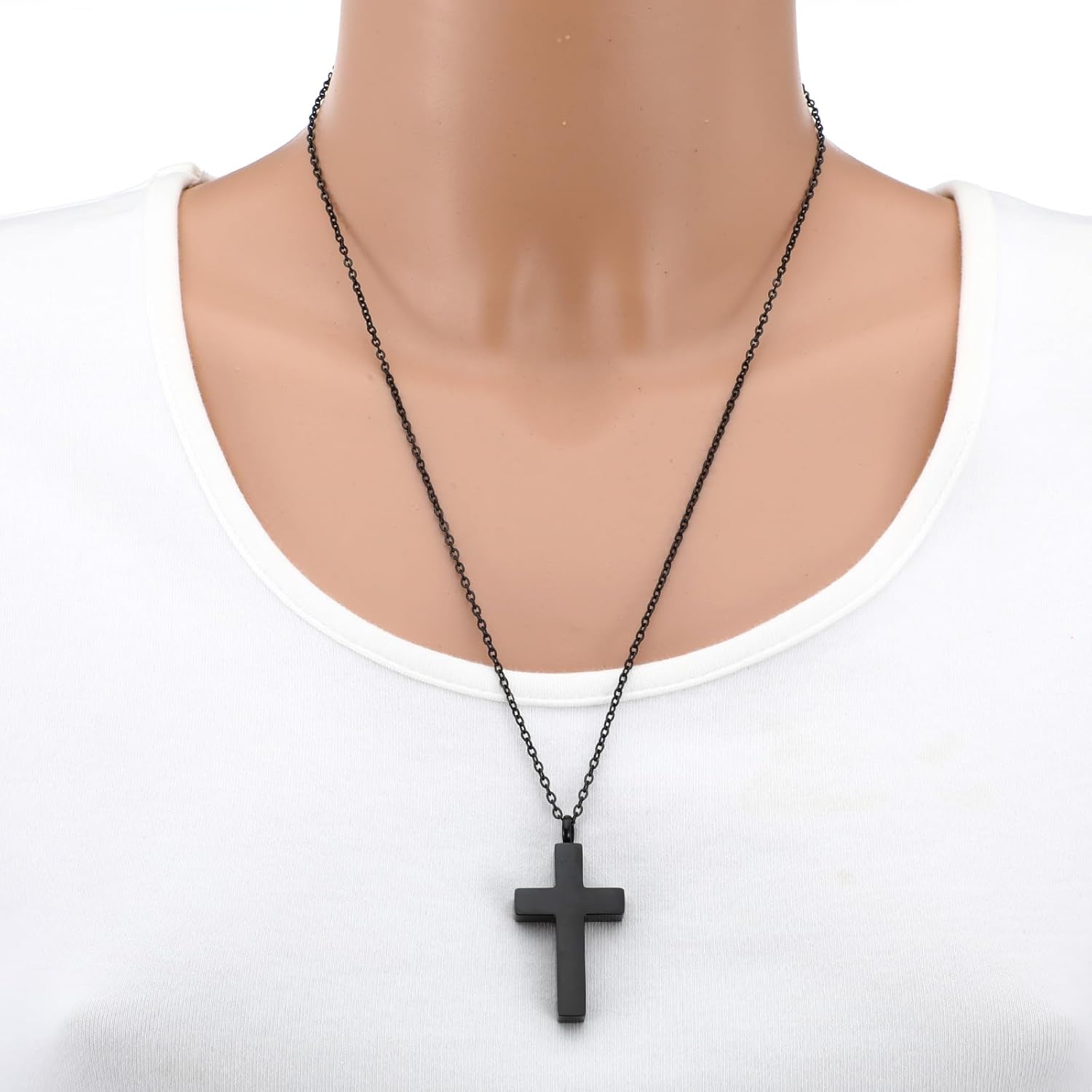 Cremation Cross Necklace Stainless Steel Crosses Pendant Urns Locket Pendant Ashes Necklace Memorial Jewelry With Me Always Cremation Crosses Necklaces for Men Women Ashes Cross - Image 7