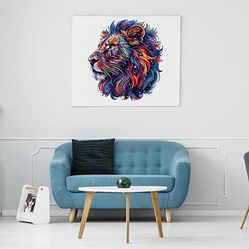 Miniatura 4 de Qiuenisray Rompecabezas de madera para adultos de 200 piezas, rompecabezas de león, rompecabezas de animales de forma única, rompecabezas de madera