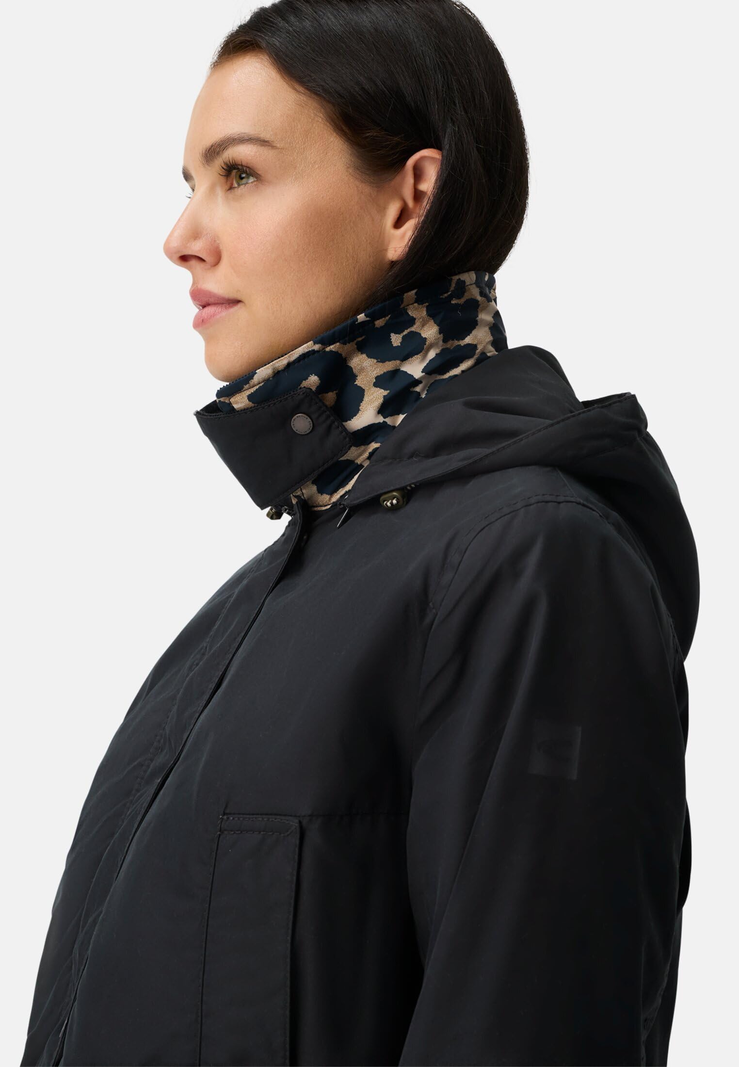camel active Damen Outdoor Jacke mit Abnehmbarer Kapuze und Kordkragen