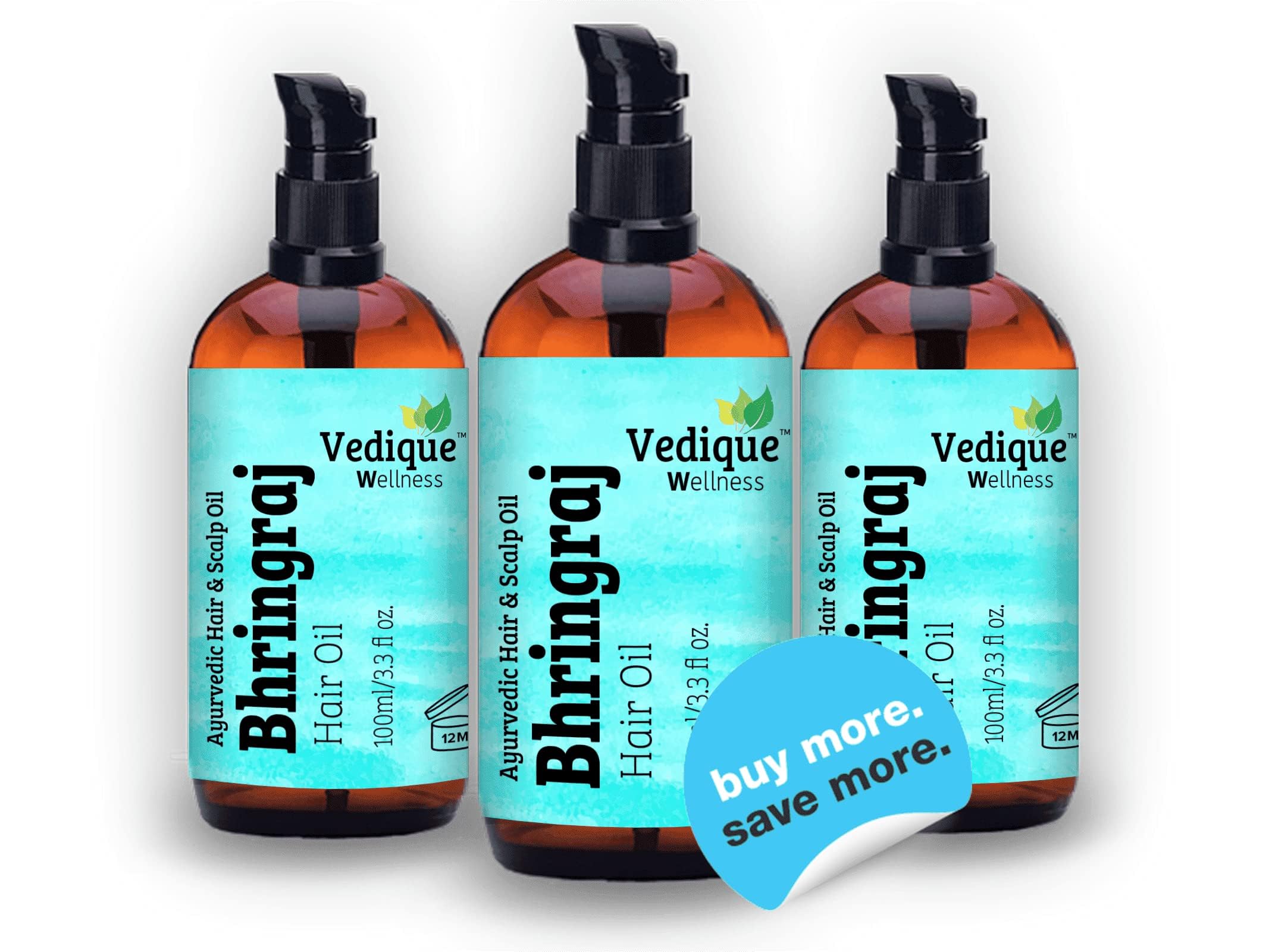 VEDIQUE Remedies Bhringraj olejek do włosów, 500 ml, wspomagający porost włosów, leczniczy i odżywczy, olejek do pielęgnacji włosów i skóry głowy, naturalny