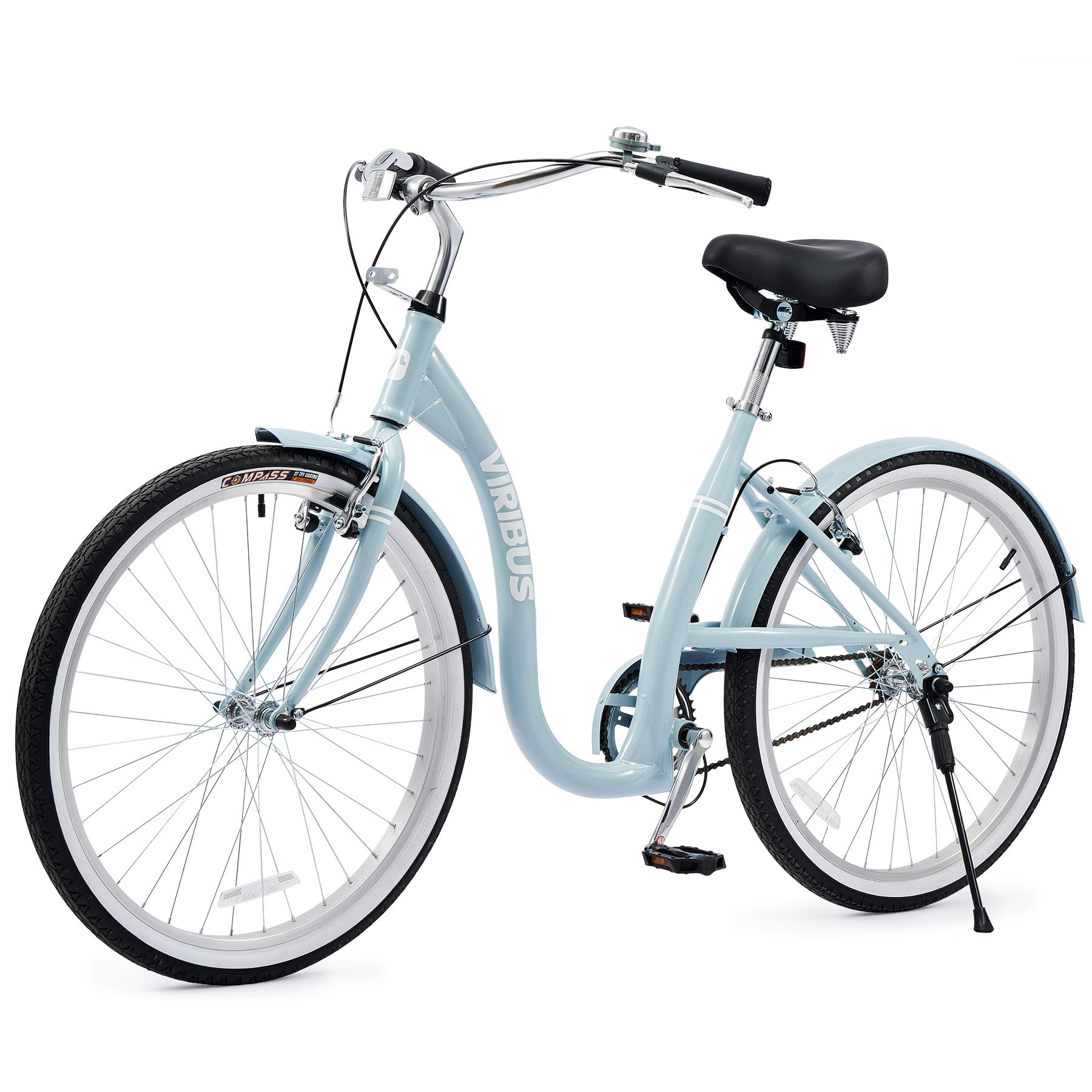 Amazon.com : VIRIBUS Beach Cruiser Bike for Women, 26 inch Low Step Through Womens Bike with 1 Speed, Adjustable Saddle, Cruiser Handlebar and Brakes, City Commute Bicycle for Adult Women Ladies, Light