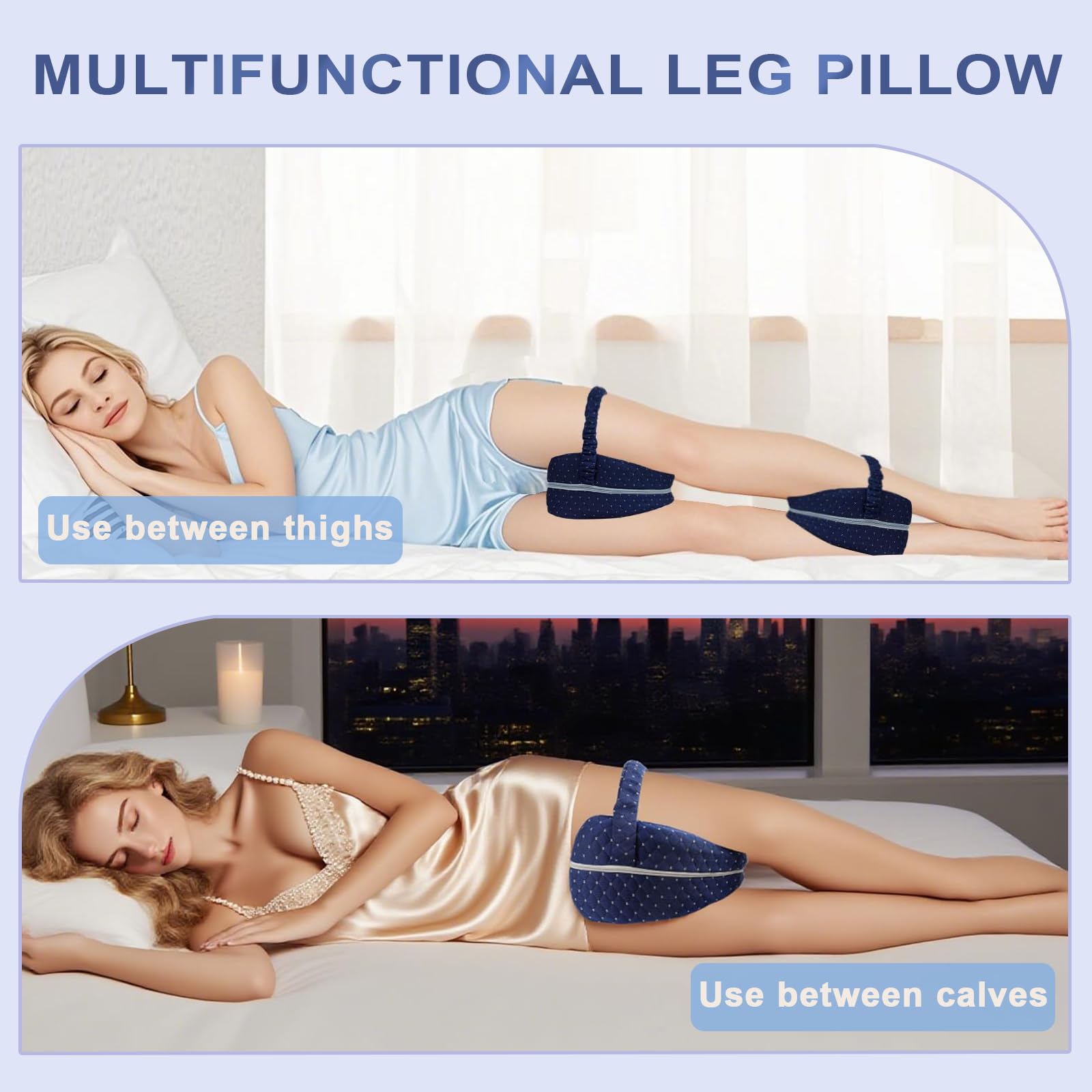 Cuscino Gambe per Dormire, Cuscino Ginocchia per Dormire, Cuscino Ortopedico Memory Foam Forma Cuore per Allineamento Anca e Colonna Vertebrale, per Sciatica, Dolore Alla Schiena