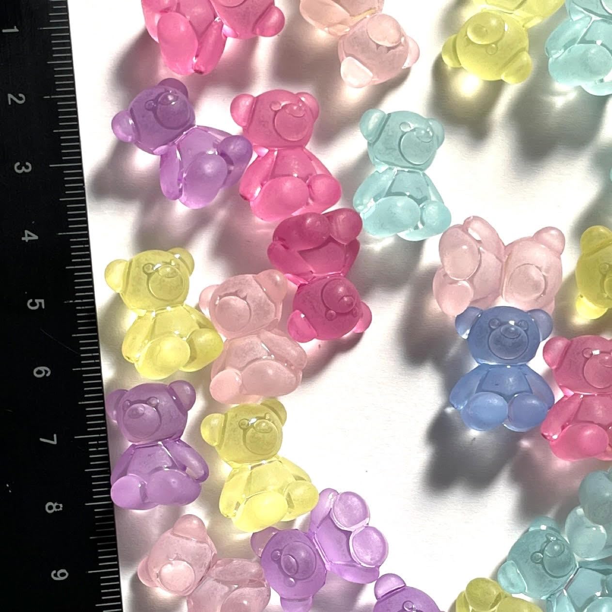 デコパーツビーズまとめ売り　大量 Amazon.co.jp: ビーズ くま フロストカラー 3D 立体 約50個