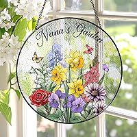 Vista 12 de Atrapasueño personalizado de vidrio para jardín de la abuela, decoración de ventana, regalo para mamá, abuela, nana, día de la madre, Navidad