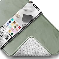 Vista 144 de Clara Clark - Tapete para baño, de espuma viscoelástica, terciopelo y felpa ultra suave, antideslizante, lavable a máquina y de secado rápido, de 17