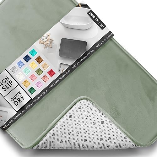 Miniatura 146 de Clara Clark - Tapetes para baño de espuma viscoelástica, terciopelo y felpa ultra suave, antideslizantes, lavables a máquina y de secado rápido,