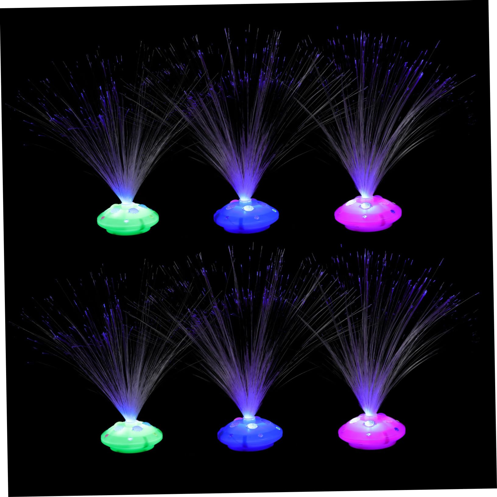 CAXUSD Fiber Optic Decor 6pcs Set Colorful Flashing Night Light for Home Decor Tabletop Lamp Bedside Lamp Random
