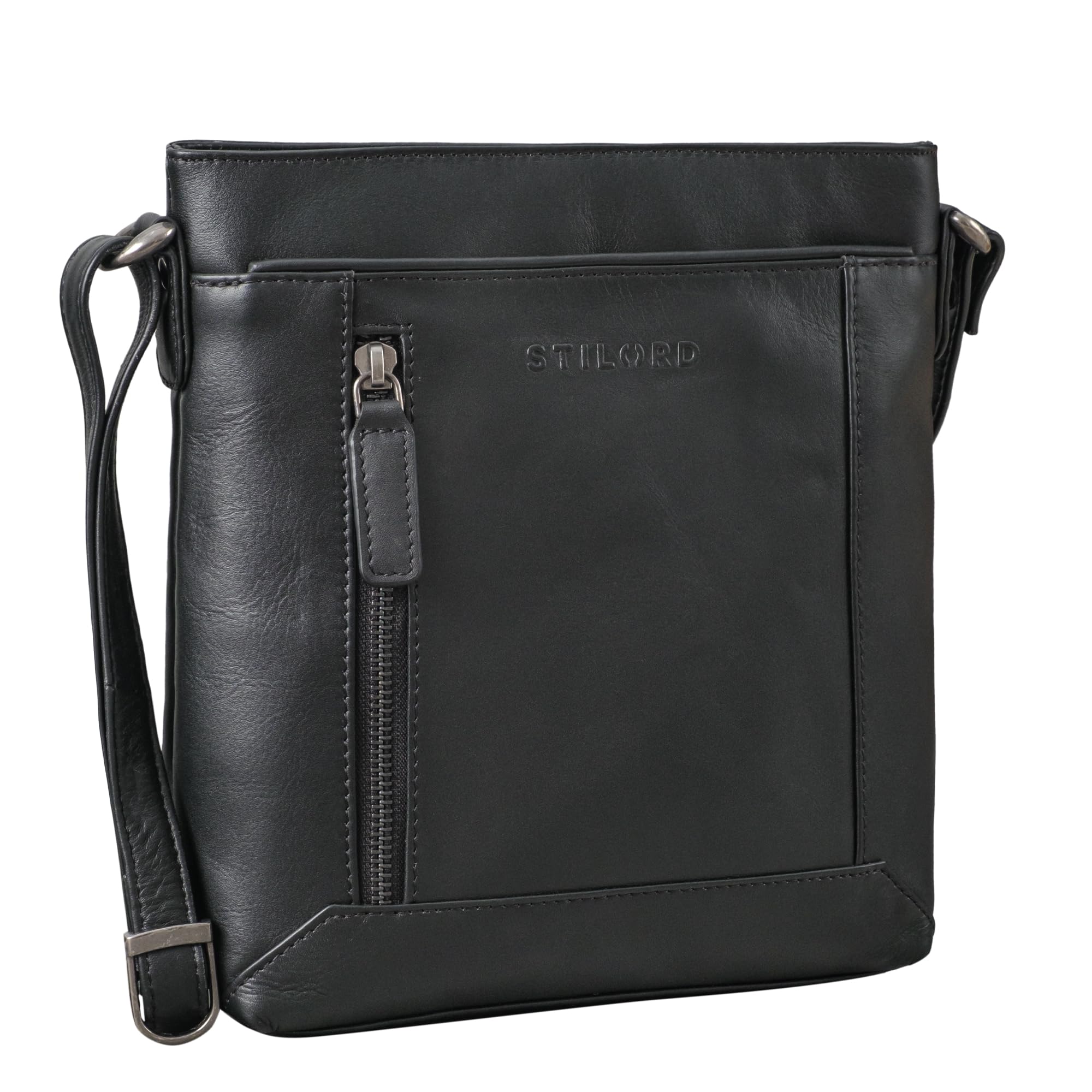 STILORD "Helene Bolso Bandolera Mujer Cuero Genuino Bolso de hombro Mujer Bolso Cuero Bolsos de Mano Piel bolso mujer saco moda regalos mujer Color:negro