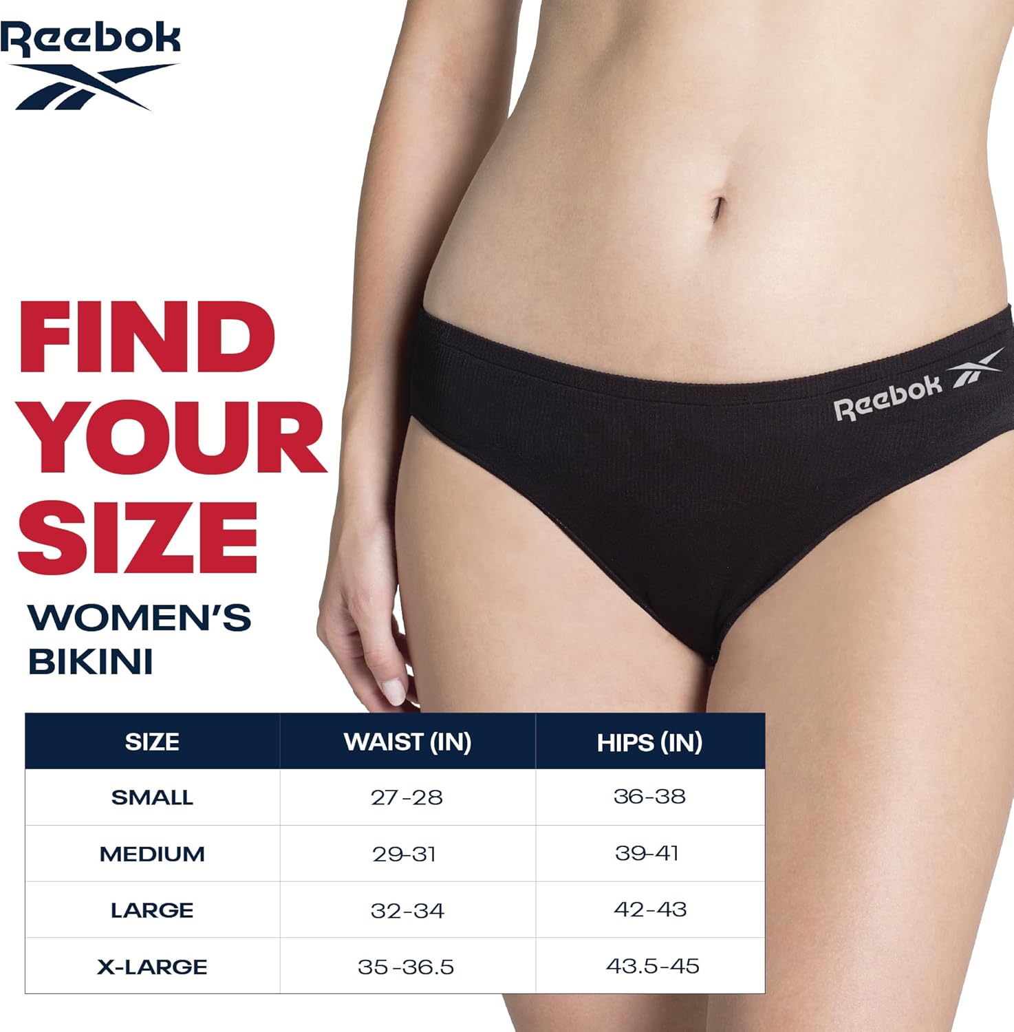 Reebok Womens Bikini Underwear - 5 Pack Soft Stretch Performance Tag Free Briefs Bikini Panties Seamless Underwear for Women - Image 7