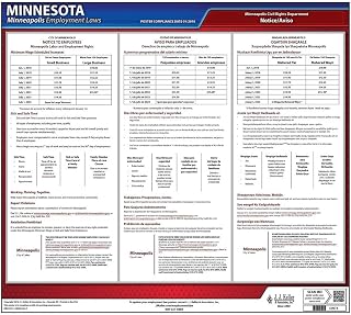 J. J. Keller & Associates, Inc. Minnesota/Minneapolis Labor & Employment Rights Poster - English, Spanish & Somali Laminated Labor Law Poster - Covers Sick & Safe Time Ordinances