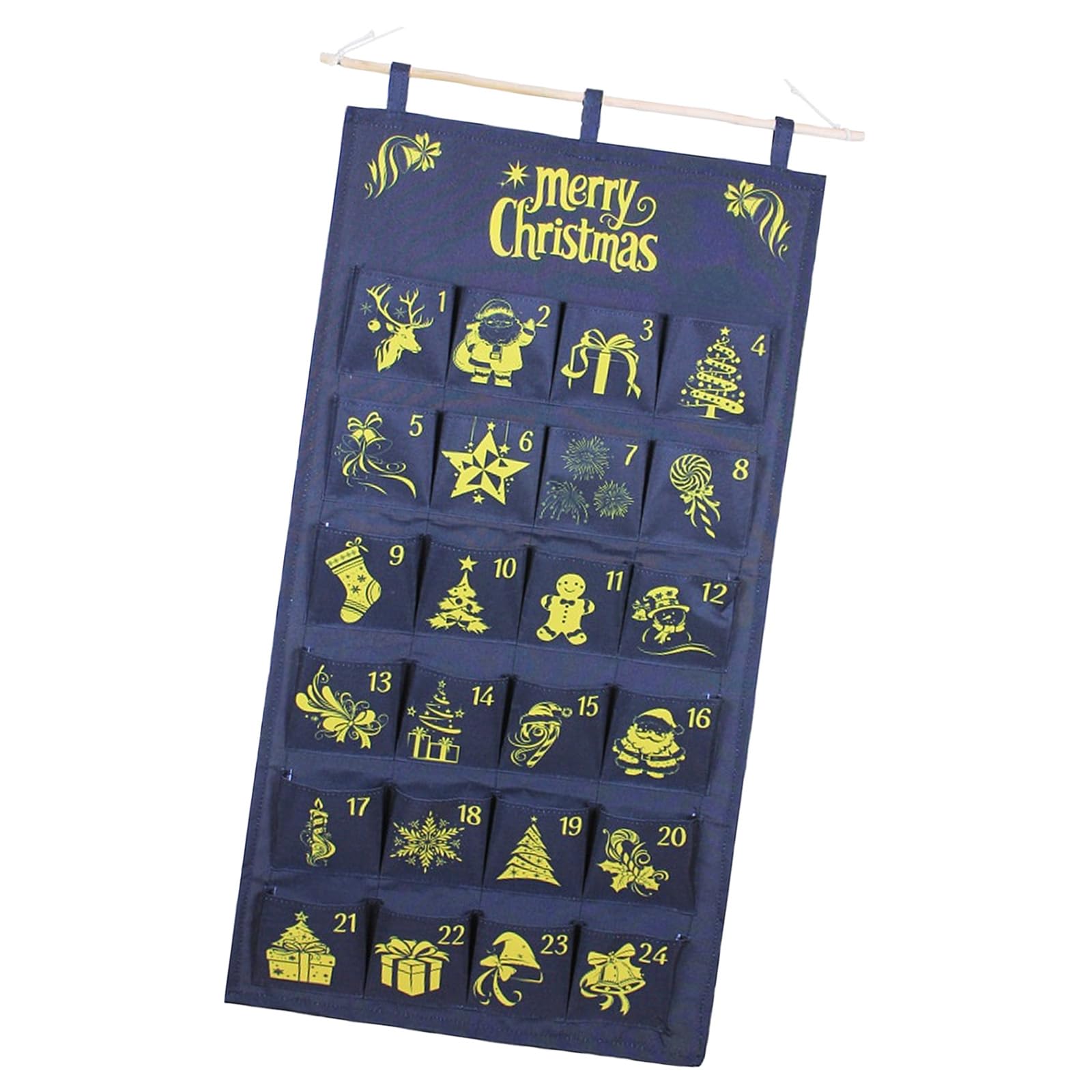 Sac de rangement Noël mural tissu grand format pour ornements et bonbons