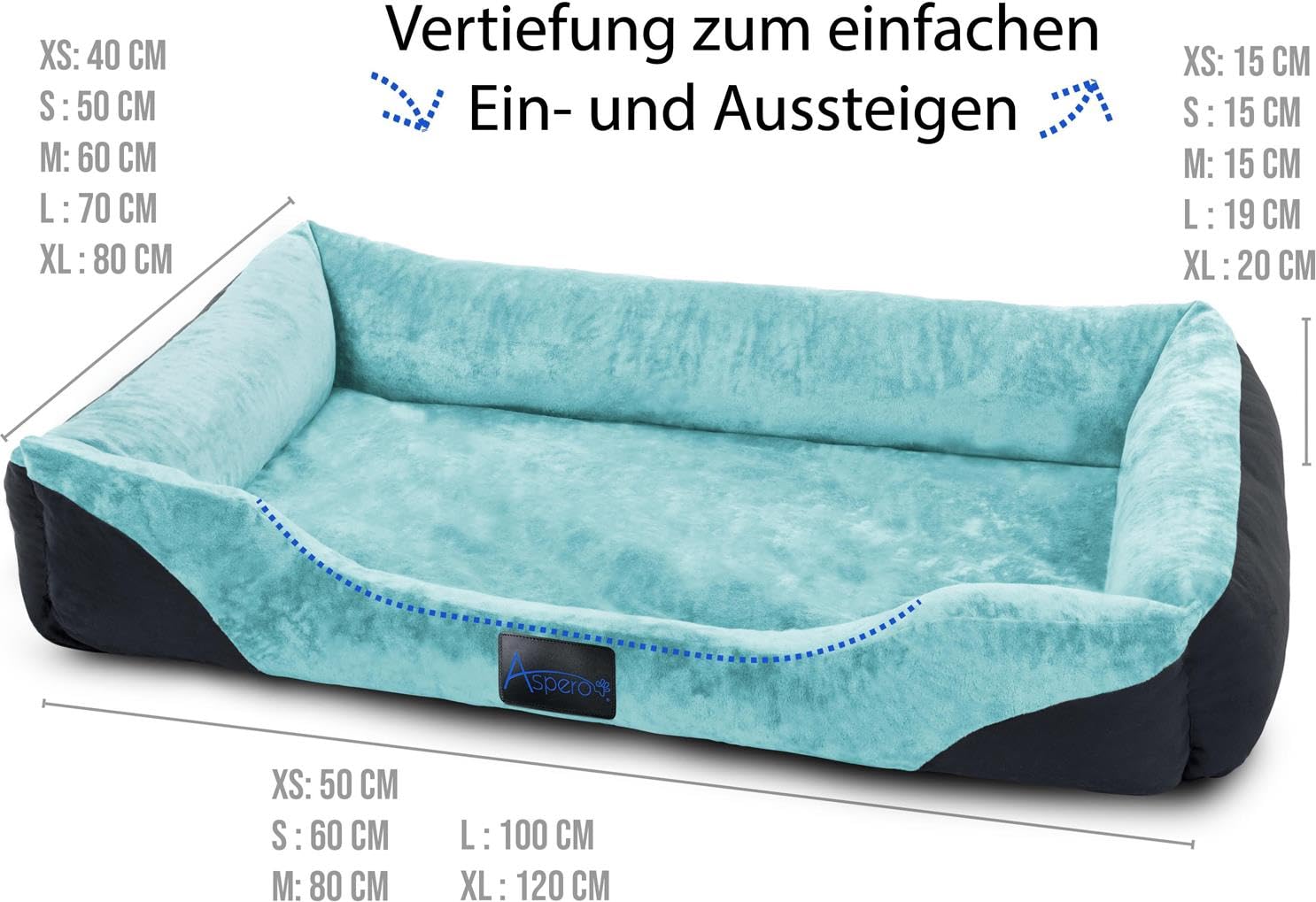 normani Hundekorb Hundebett + Decke - Haustierbett - Waschbarer Bezug bis 95 ° - für Katzen und Hundegeeignet - aus schadstoffreiem Material Farbe Blau Größe 70 cm x 100 cm