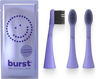 BURST Genuine Replacement Heads for Original Sonic Electric Toothbrush (Lavender/3 Pack) | Ultra Soft Bristles for A Clean Deep | Stain & Plaque Removal