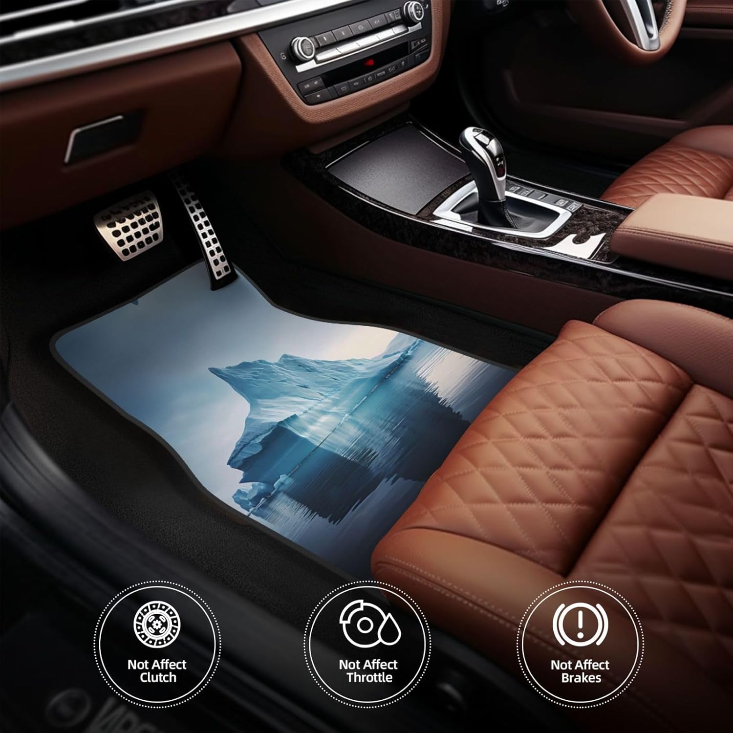 icebergs Patterned car mats 4-piece set | For cars/SUVs/trucks | Firm fit without displacement