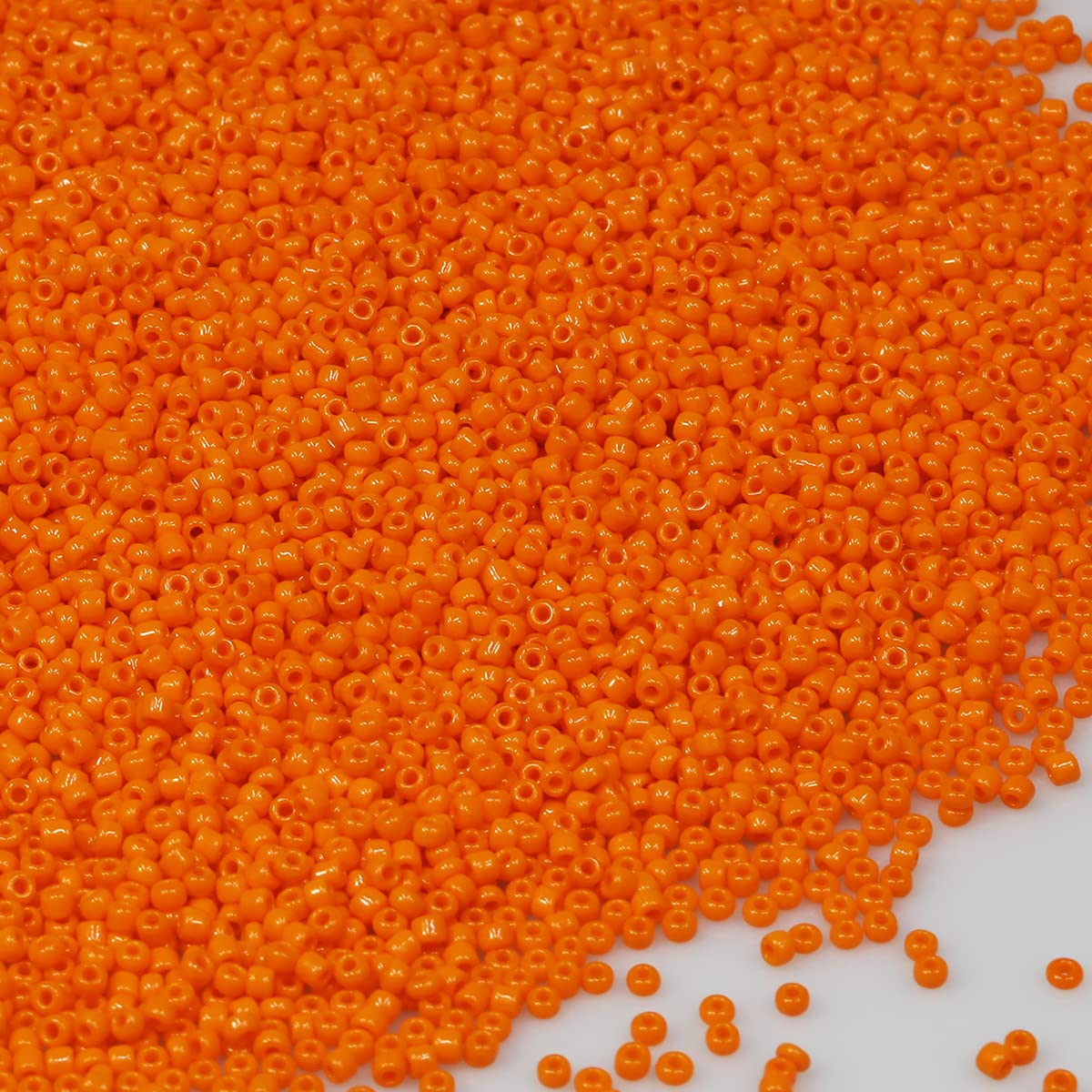 2mm Orange Seed Beads for Jewelry Making 110 Grams About 9800pcs,12/0 Glass Craft Beads for Making Earrings, Bracelets, Pendants, Waist Jewelry, DIY Handmade Seed BeadsOrange - Image 2