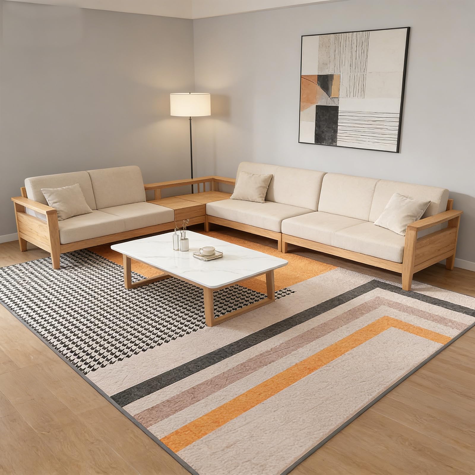 Tapis anti-glisse et facile à nettoyer 140 x 180 cm pour maison