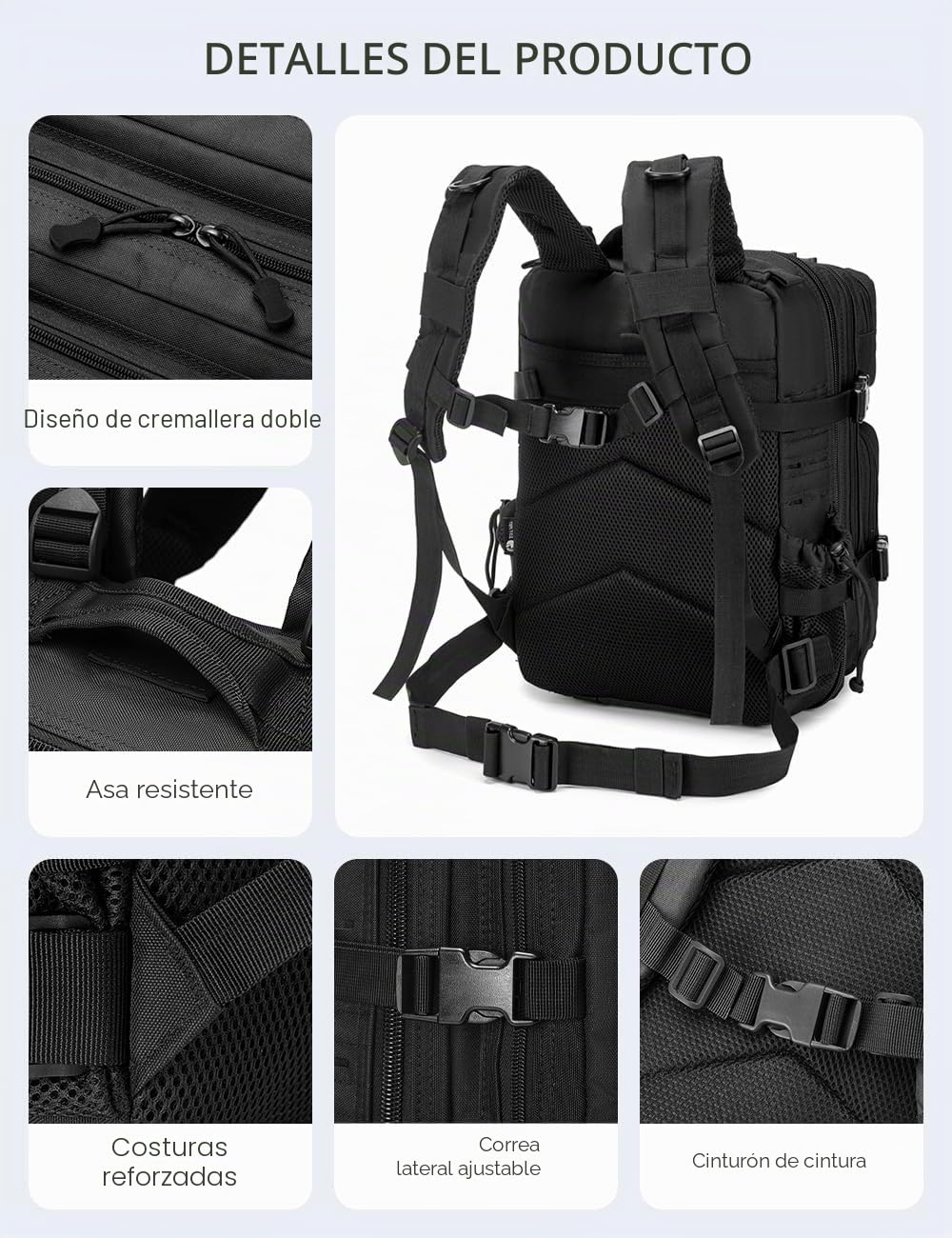 BAGZY Mochila Táctica 25L Impermeable Mochilas Militares de Asalto del Ejército Bolsa Bug Out de 3 Días Mochila Crossfit Hombre para Acampar Senderismo Supervivencia Mochilas de Viaje Cabina 40x20x30
