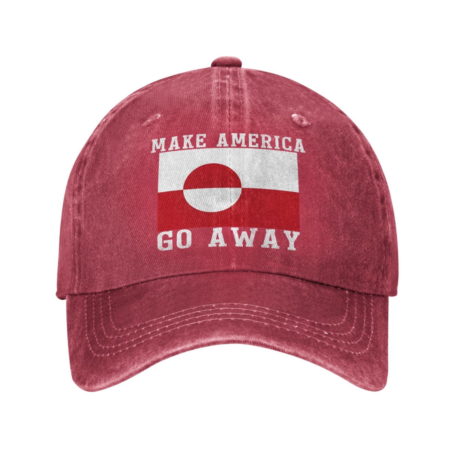 Melbrakin Make America Go Away Hat for Mens Greenland Ball Cap Red