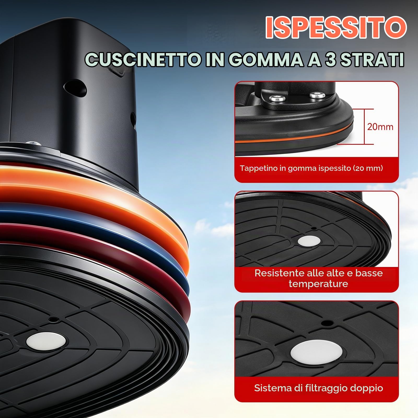 ONEVAN Ventosa per Piastrelle 2pezzi, sollevamento 300 kg, 4000mAh Pastella